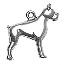 Charms. Sterling Silver, 20.7mm Width by 5.2mm Length by 19.1mm Height, Boston Terrier Dog Charm. Quantity Per Pack: 1 Piece.