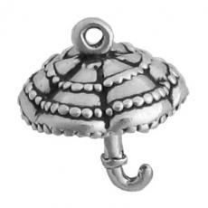 Charms. Sterling Silver, 14.4mm Width by 13.3mm Length by 16.6mm Height, Umbrella Charm. Quantity Per Pack: 1 Piece.