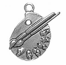 Charms. Sterling Silver, 19.6mm Width by 3.1mm Length by 20.3mm Height, Artist Palette Charm. Quantity Per Pack: 1 Piece.