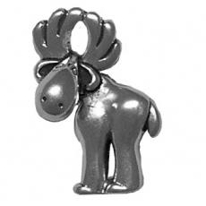 Charms. Sterling Silver, 20.6mm Width by 11.1mm Length by 27.1mm Height, Moose Pendant. Quantity Per Pack: 1 Piece.