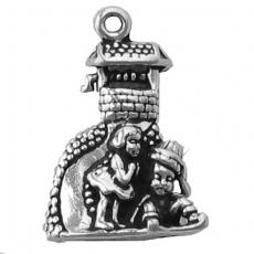 Charms. Sterling Silver, 16.2mm Width by 6.7mm Length by 22.8mm Height, Jack & Jill Charm. Quantity Per Pack: 1 Piece.