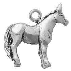 Charms. Sterling Silver, 19.1mm Width by 6.2mm Length by 19.6mm Height, Mule Charm. Quantity Per Pack: 1 Piece.