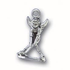 Charms. Sterling Silver, 12.9mm Width by 9.9mm Length by 21.8mm Height, Hockey Angel Charm. Quantity Per Pack: 1 Piece.