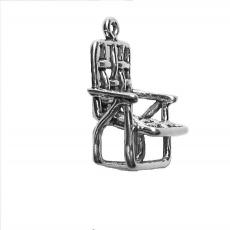 Charms. Sterling Silver, 15.3mm Width by 13.0mm Length by 22.3mm Height, Lawn Chair Charm. Quantity Per Pack: 1 Piece.