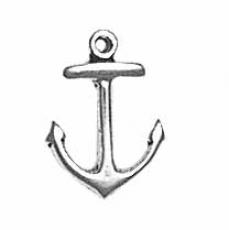 Charms. Sterling Silver, 9.5mm Width by 1.7mm Length by 13.3mm Height, Anchor Charm. Quantity Per Pack: 1 Piece.