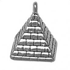 Charms. Sterling Silver, 12.8mm Width by 12.9mm Length by 15.6mm Height, Pyramid Charm. Quantity Per Pack: 1 Piece.