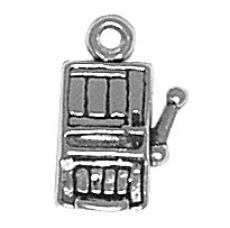 Charms. Sterling Silver, 10.4mm Width by 6.0mm Length by 15.3mm Height, Slot Machine Charm. Quantity Per Pack: 1 Piece.