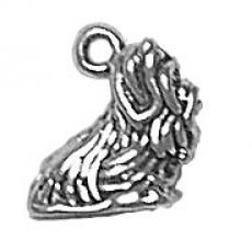 Charms. Sterling Silver, 12.8mm Width by 6.7mm Length by 12.1mm Height, Yorkie Dog Charm. Quantity Per Pack: 1 Piece.