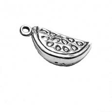 Charms. Sterling Silver, 8.7mm Width by 6.3mm Length by 19.5mm Height, Watermelon Charm. Quantity Per Pack: 1 Piece.