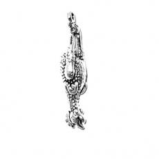 Charms. Sterling Silver, 7.3mm Width by 6.2mm Length by 27.8mm Height, Rubber Chicken Charm. Quantity Per Pack: 1 Piece.