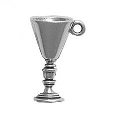 Charms. Sterling Silver, 12.5mm Width by 9.4mm Length by 19.0mm Height, Goblet Charm. Quantity Per Pack: 1 Piece.