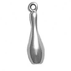 Charms. Sterling Silver, 5.8mm Width by 6.0mm Length by 21.4mm Height, Bowling Pin Charm. Quantity Per Pack: 1 Piece.