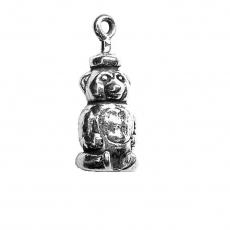 Charms. Sterling Silver, 9.7mm Width by 7.7mm Length by 24.6mm Height, Honey Bear Charm. Quantity Per Pack: 1 Piece.