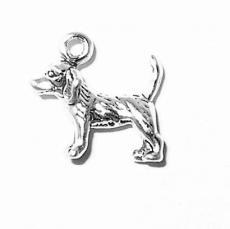 Charms. Sterling Silver, 11.1mm Width by 4.6mm Length by 10.5mm Height, Beagle Dog Charm. Quantity Per Pack: 1 Piece.