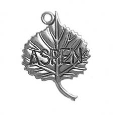 Charms. Sterling Silver, 18.2mm Width by 1.7mm Length by 25.0mm Height, Aspen Leaf Charm. Quantity Per Pack: 1 Piece.