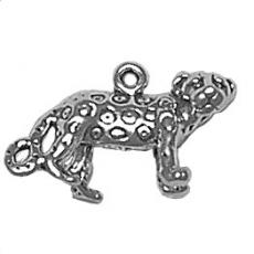 Charms. Sterling Silver, 21.2mm Width by 6.4mm Length by 12.1mm Height, Cheetah Charm. Quantity Per Pack: 1 Piece.