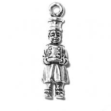 Charms. Sterling Silver, 7.4mm Width by 8.6mm Length by 27.5mm Height, Baker Charm. Quantity Per Pack: 1 Piece.