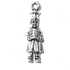 Charms. Sterling Silver, 7.4mm Width by 8.6mm Length by 27.5mm Height, Baker Charm. Quantity Per Pack: 1 Piece.