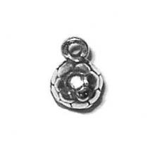 Charms. Sterling Silver, 5.9mm Width by 5.9mm Length by 8.6mm Height, Soccer Ball Charm. Quantity Per Pack: 1 Piece.