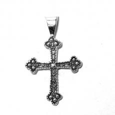 Charms. Sterling Silver, 20.5mm Width by 5.0mm Length by 32.0mm Height, Cross Pendant. Quantity Per Pack: 1 Piece.