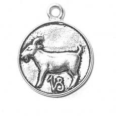 Charms. Sterling Silver, 16.8mm Width by 2.0mm Length by 20.6mm Height, Capricorn Charm. Quantity Per Pack: 1 Piece.