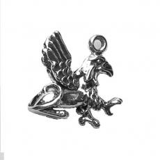 Charms. Sterling Silver, 16.6mm Width by 8.1mm Length by 16.4mm Height, Griffin Charm. Quantity Per Pack: 1 Piece.