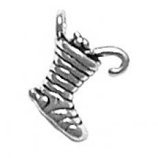 Charms. Sterling Silver, 4.4mm Width by 7.5mm Length by 9.6mm Height, Christmas Stocking Charm. Quantity Per Pack: 1 Piece.