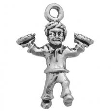 Charms. Sterling Silver, 17.9mm Width by 9.8mm Length by 24.7mm Height, Georgie Porgie Charm. Quantity Per Pack: 1 Piece.