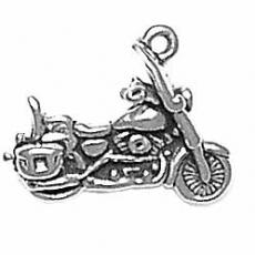 Charms. Sterling Silver, 19.8mm Width by 6.9mm Length by 15.3mm Height, Motorcycle Charm. Quantity Per Pack: 1 Piece.