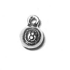 Charms. Sterling Silver, 6.3mm Width by 5.9mm Length by 9.0mm Height, Eight Ball Charm. Quantity Per Pack: 1 Piece.