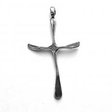 Charms. Sterling Silver, 20.5mm Width by 4.8mm Length by 26.1mm Height, Cross Charm. Quantity Per Pack: 1 Piece.