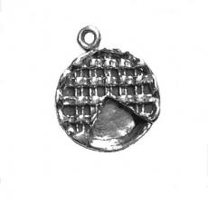 Charms. Sterling Silver, 15.8mm Width by 3.9mm Length by 19.3mm Height, Pie Charm. Quantity Per Pack: 1 Piece.