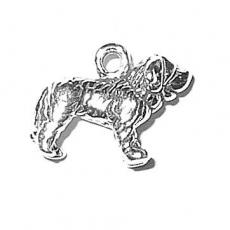 Charms. Sterling Silver, 11.6mm Width by 5.7mm Length by 9.7mm Height, Small Saint Bernard Dog Charm. Quantity Per Pack: 1 Piece.