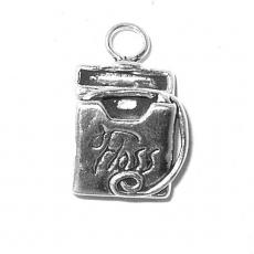 Charms. Sterling Silver, 12.3mm Width by 5.4mm Length by 17.6mm Height, Dental Floss Charm. Quantity Per Pack: 1 Piece.