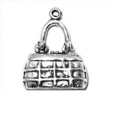 Charms. Sterling Silver, 17.1mm Width by 6.3mm Length by 21.7mm Height, Purse Charm. Quantity Per Pack: 1 Piece.