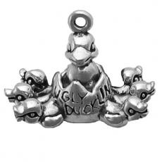 Charms. Sterling Silver, 22.3mm Width by 12.0mm Length by 16.9mm Height, Ugly Duckling Charm. Quantity Per Pack: 1 Piece.