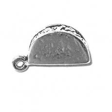 Charms. Sterling Silver, 9.0mm Width by 5.5mm Length by 16.0mm Height, Taco Charm. Quantity Per Pack: 1 Piece.