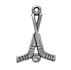 Charms. Sterling Silver, 13.3mm Width by 1.5mm Length by 19.4mm Height, Hockey Sticks Charm. Quantity Per Pack: 1 Piece.