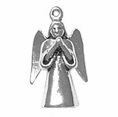 Charms. Sterling Silver, 11.4mm Width by 8.4mm Length by 20.7mm Height, Praying Angel Charm. Quantity Per Pack: 1 Piece.