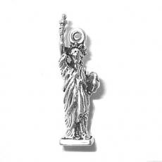 Charms. Sterling Silver, 8.2mm Width by 7.0mm Length by 27.4mm Height, Statue of Liberty Charm. Quantity Per Pack: 1 Piece.