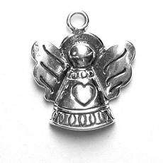 Charms. Sterling Silver, 18.8mm Width by 3.2mm Length by 21.5mm Height, Angel Charm. Quantity Per Pack: 1 Piece.