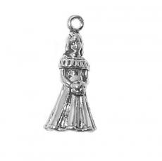 Charms. Sterling Silver, 10.5mm Width by 9.1mm Length by 22.4mm Height, Bridesmaid Charm. Quantity Per Pack: 1 Piece.