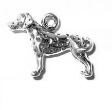 Charms. Sterling Silver, 20.2mm Width by 7.1mm Length by 14.3mm Height, Dalmation Dog Charm. Quantity Per Pack: 1 Piece.