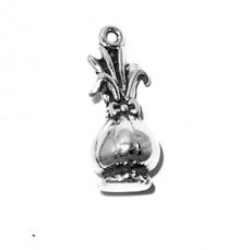 Charms. Sterling Silver, 7.9mm Width by 8.4mm Length by 19.6mm Height, Onion / Beet Charm. Quantity Per Pack: 1 Piece.