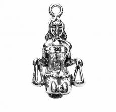 Charms. Sterling Silver, 13.7mm Width by 9.0mm Length by 23.7mm Height, Libra Charm. Quantity Per Pack: 1 Piece.