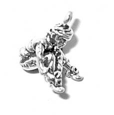 Charms. Sterling Silver, 11.0mm Width by 15.2mm Length by 17.1mm Height, Buckle My Shoe Charm. Quantity Per Pack: 1 Piece.