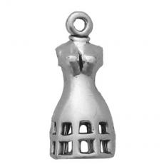 Charms. Sterling Silver, 8.8mm Width by 8.9mm Length by 20.9mm Height, Dress Form Charm. Quantity Per Pack: 1 Piece.