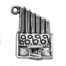 Charms. Sterling Silver, 14.1mm Width by 12.0mm Length by 17.0mm Height, Pipe Organ Charm. Quantity Per Pack: 1 Piece.