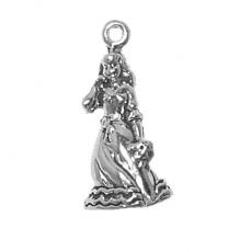 Charms. Sterling Silver, 11.2mm Width by 7.4mm Length by 23.5mm Height, Bridesmaid Charm. Quantity Per Pack: 1 Piece.