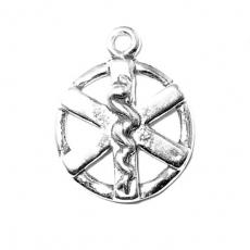 Charms. Sterling Silver, 15.8mm Width by 3.8mm Length by 19.5mm Height, Medical Symbol Charm. Quantity Per Pack: 1 Piece.